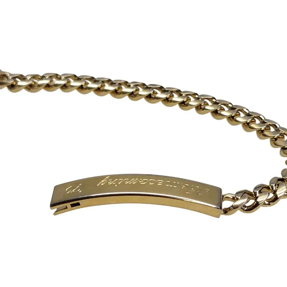 Vintage Speidel USA Gold Tone ID Bracelet Homecoming 79 Curb Chain Jewelry